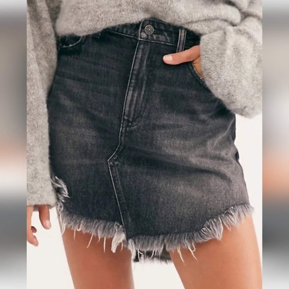 NWT Free People Bailey Maverick Mini Denim Skirt